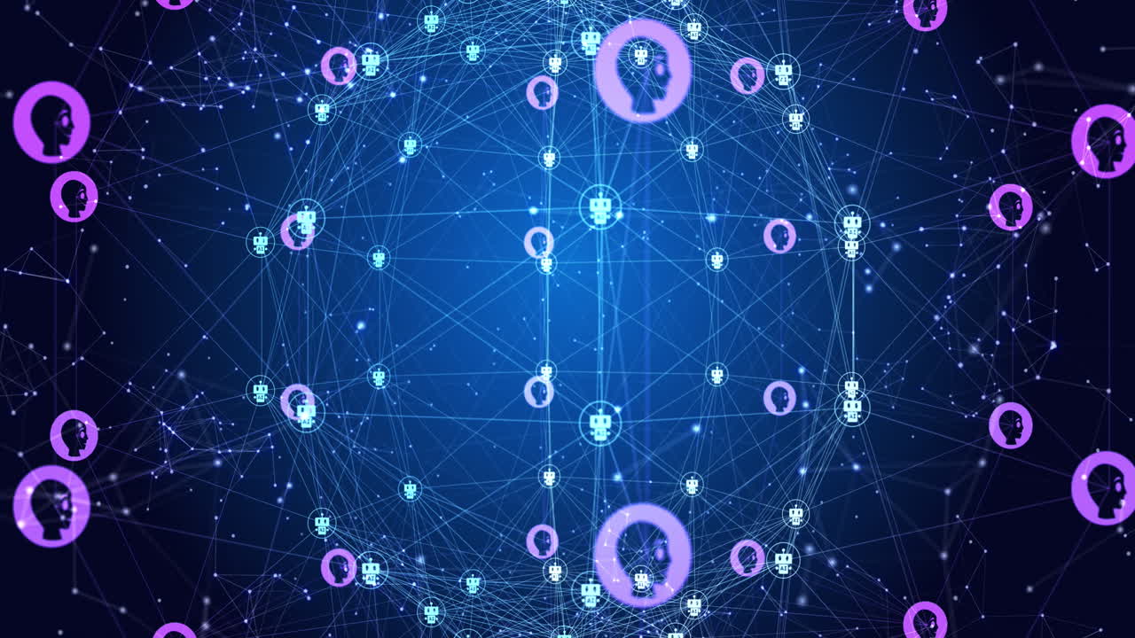 animación de todo el texto y el icono, procesamiento de datos en todo el mundo