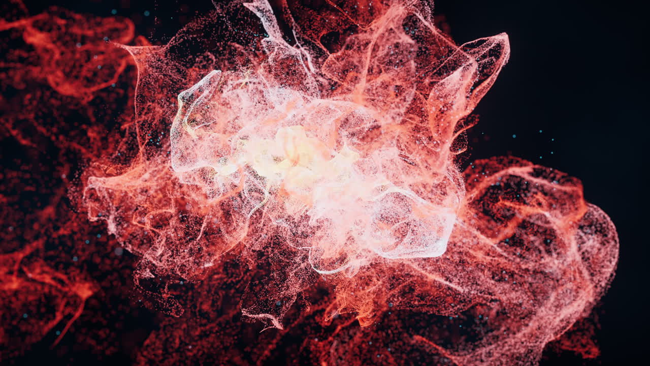 partículas de onda abstractas, polvo difuso, renderización en 3d.