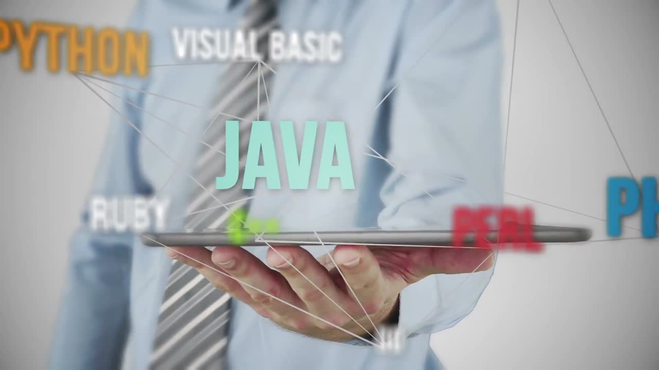 Mid section of a businessman using his tablet