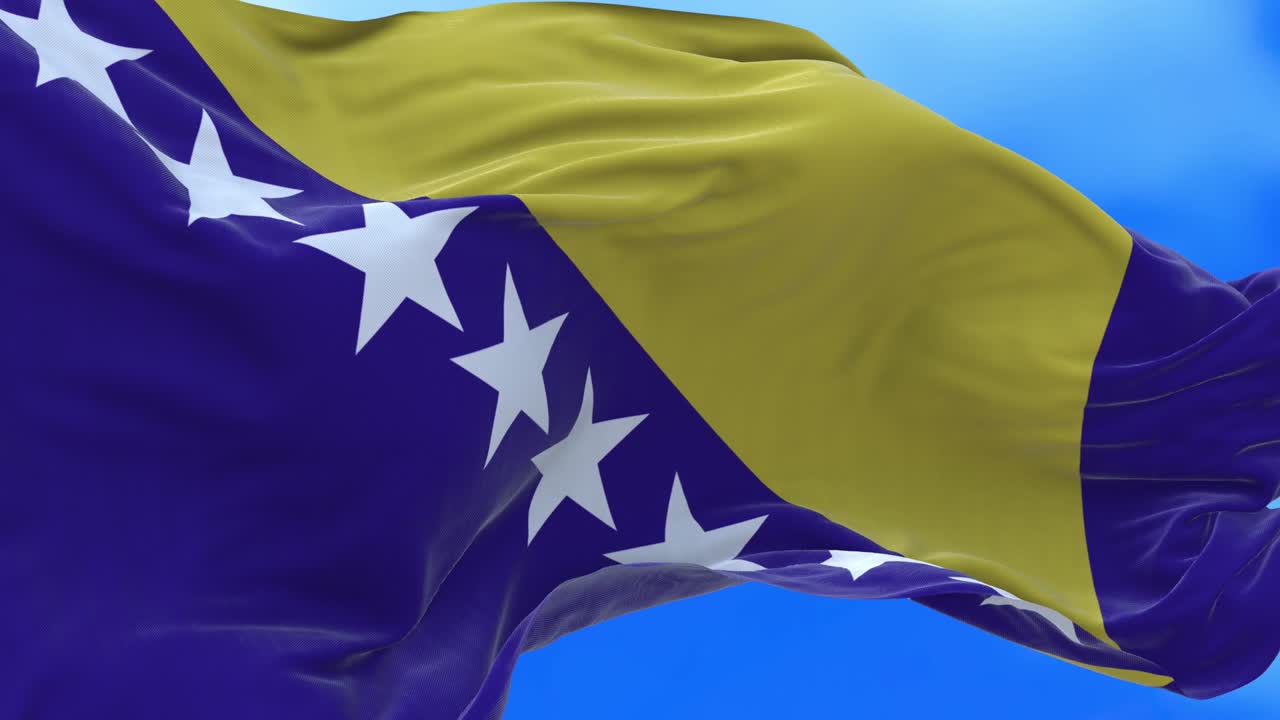 el bucle sin costuras de la bandera de bosnia y herzegovina.