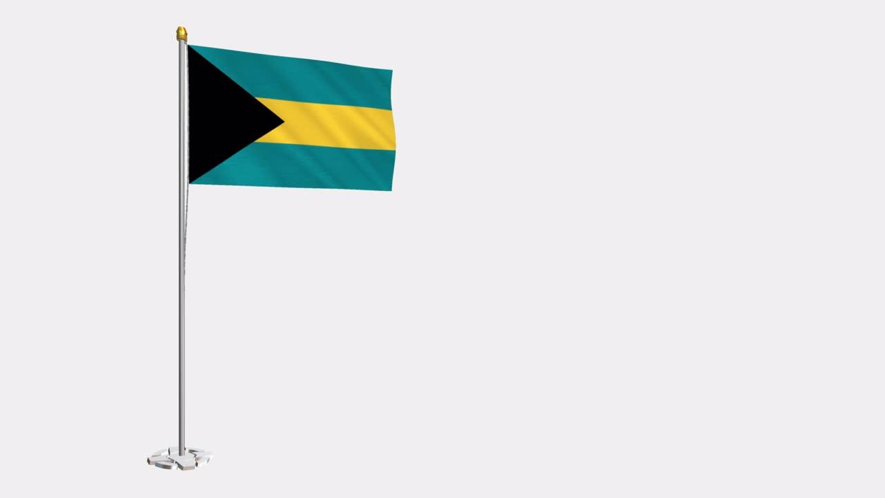 Loop-Video der Flagge der Bahamas, die im Wind weht, 4K-Zeitlupenvideo, mit Alphakanal