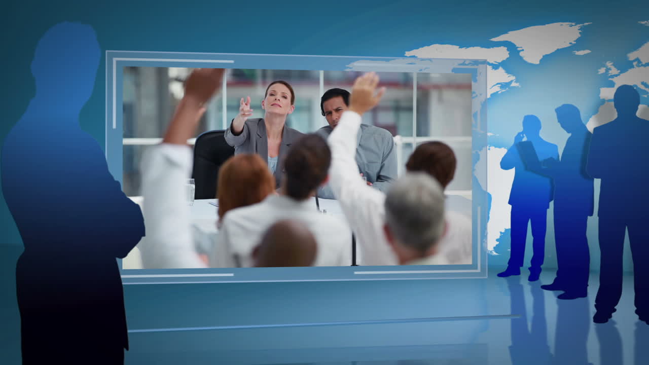 nasa.org에 의해 제공 된 지구 이미지와의 회의의 비즈니스 비디오