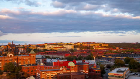 Städtische-Skyline-Sonnenuntergang-Stadt-Göteborg