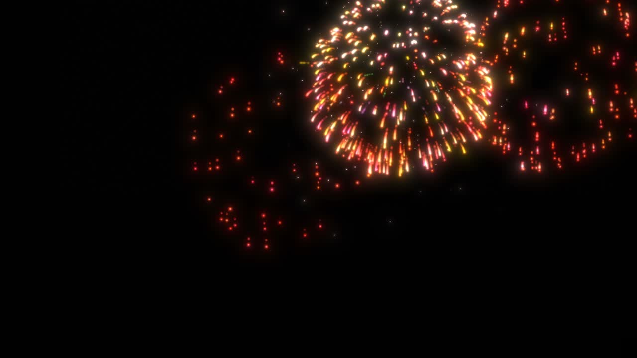 Fuochi d'artificio colorati astratti che celebrano una grande festività 4K.