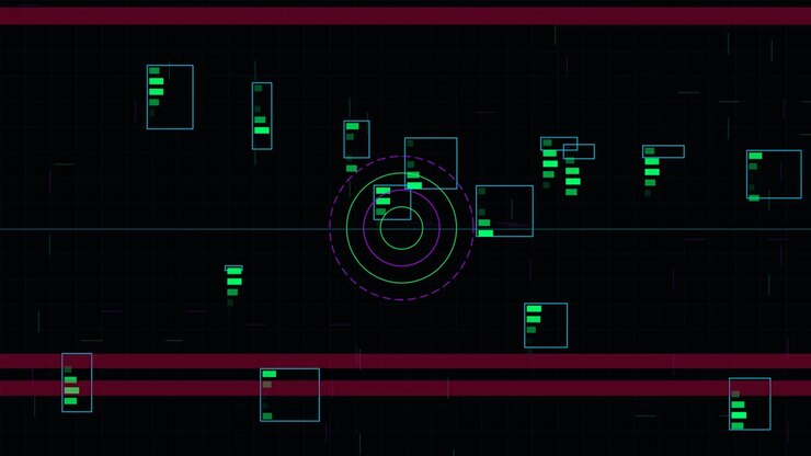 Digital HUD Interface with Scanning Radar and Data Boxes