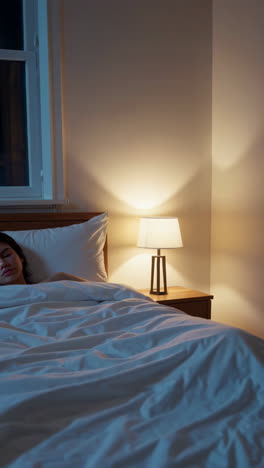 bedroom scene at night