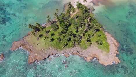 aerial view of secluded tropical island paradise