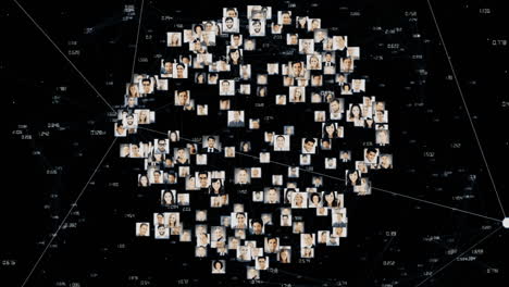 animación de la red de conexiones con fotos de todo el mundo