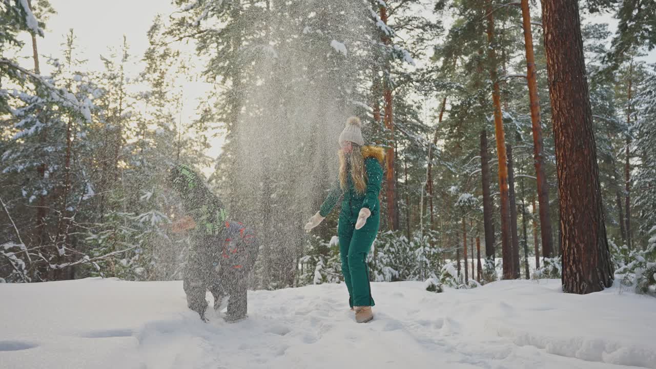 Family Fun in the Snowy Forest