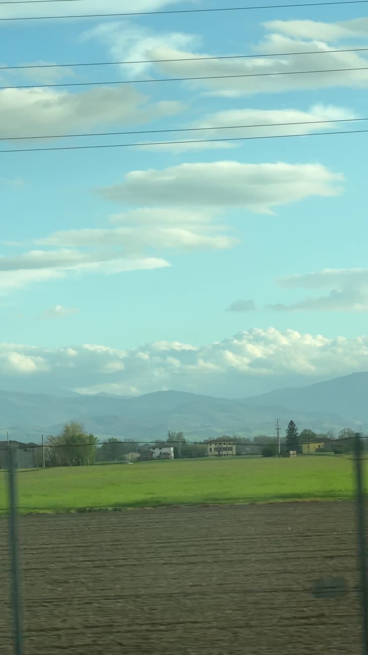 움직이는 차량 에서 시골 풍경