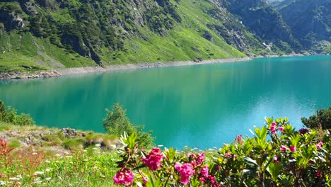 landscape of the lake barbellino an alpine artificial lake. italian alps. italy