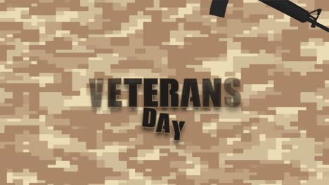 Día-De-Los-Veteranos-Con-Ametralladora-En-Textura-Militar