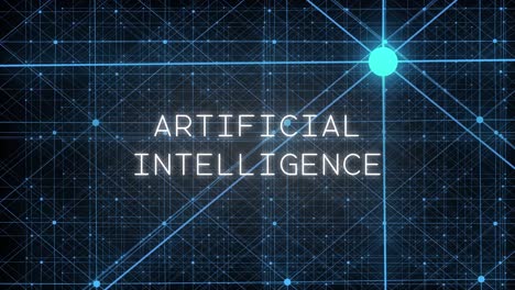 partículas giratorias que conectan y revelan las palabras inteligencia artificial