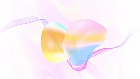 animation of blobs and abstract shapes moving over waving layers background
