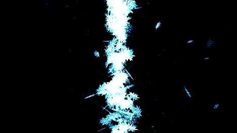 copos de nieve cayendo sobre un fondo negro, animación de brillo en bucle,