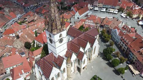 the old “saint mary” evangelical cathedral from the historical center of the european capital from 2007, sibiu, romania.