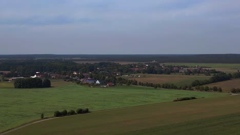 German-village-in-Brandenburg,-forest