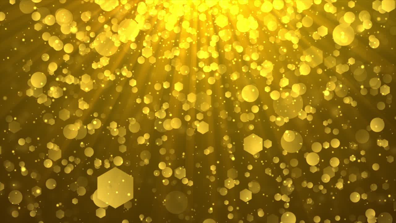 추상적인 반이는 먼지, 반이는 마법의 먼지, 황금 입자, 텍스처 루프, 배경.