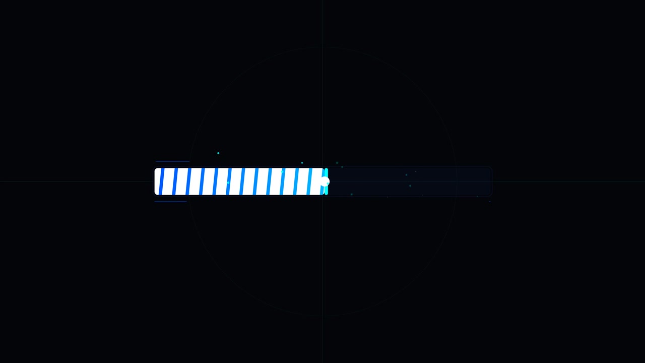 Digital Loading Bar Animation with Glowing Blue Progress