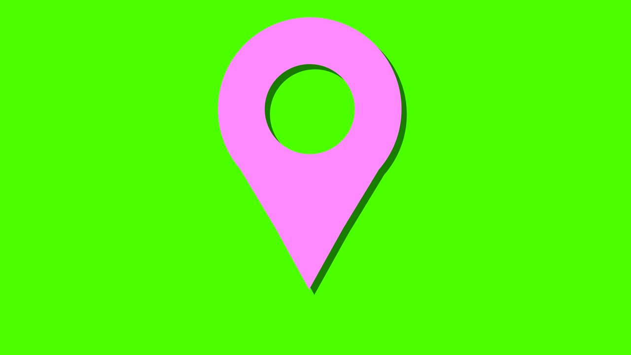 map marker green screen shadow loop pink