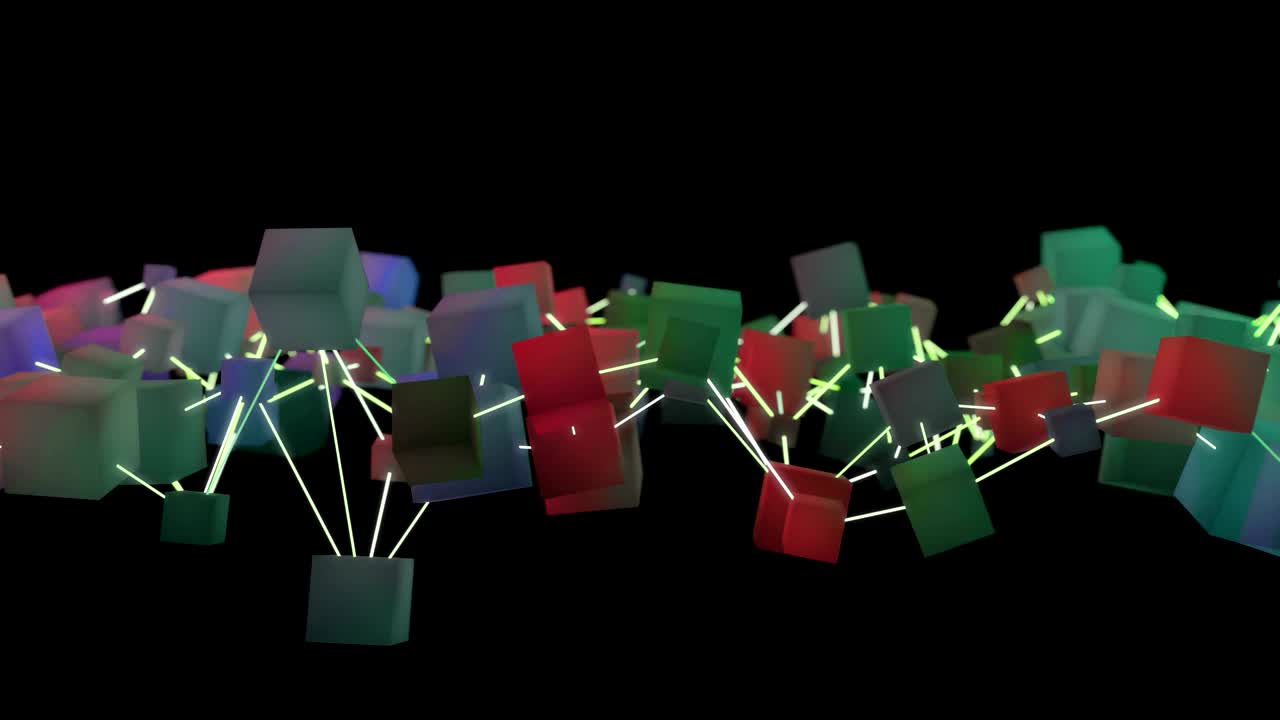 4k 다채로운 추상적인 블록체인 개념