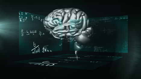 animación de ecuaciones científicas sobre el cerebro en 3d durante la pandemia de coronavirus covid19