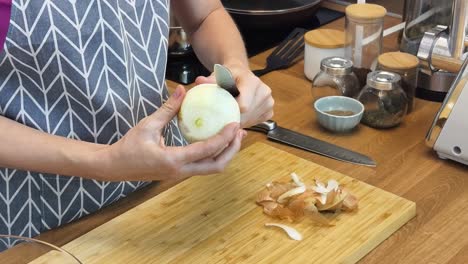 peeling an onion