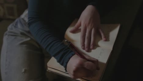 a young woman writes in her diary