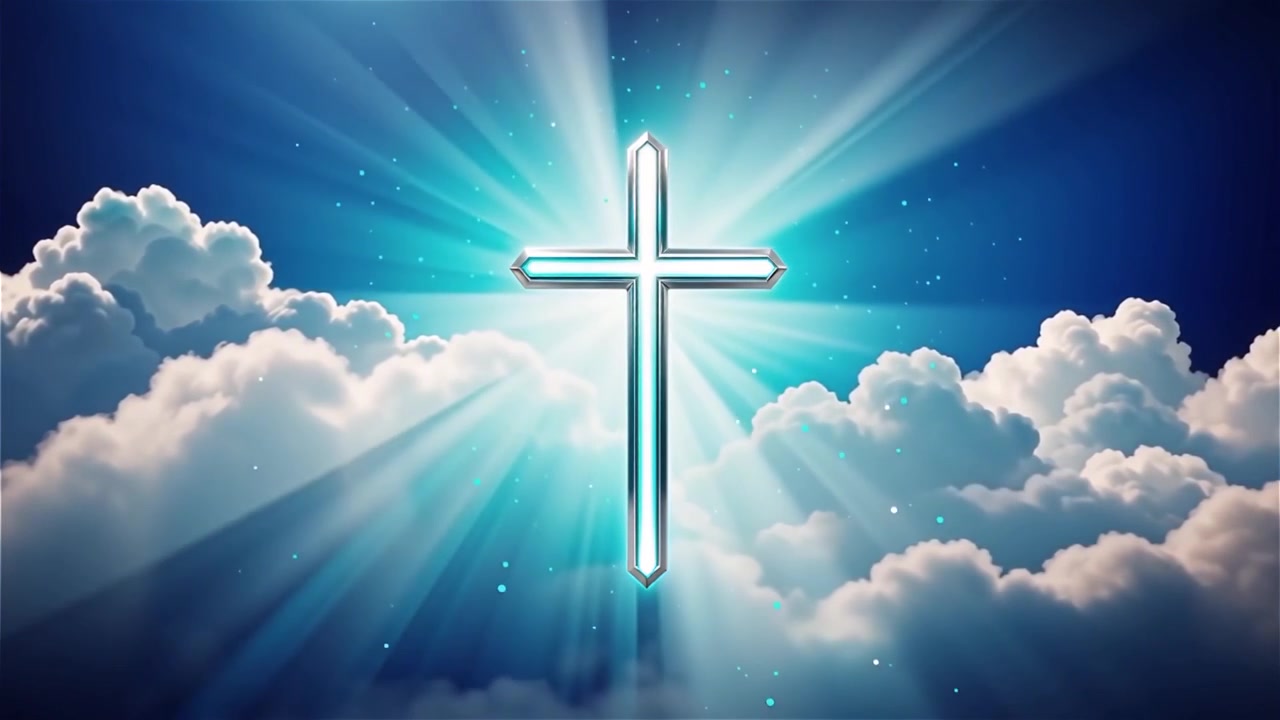Christian Cross Heavenly Light Worship Background