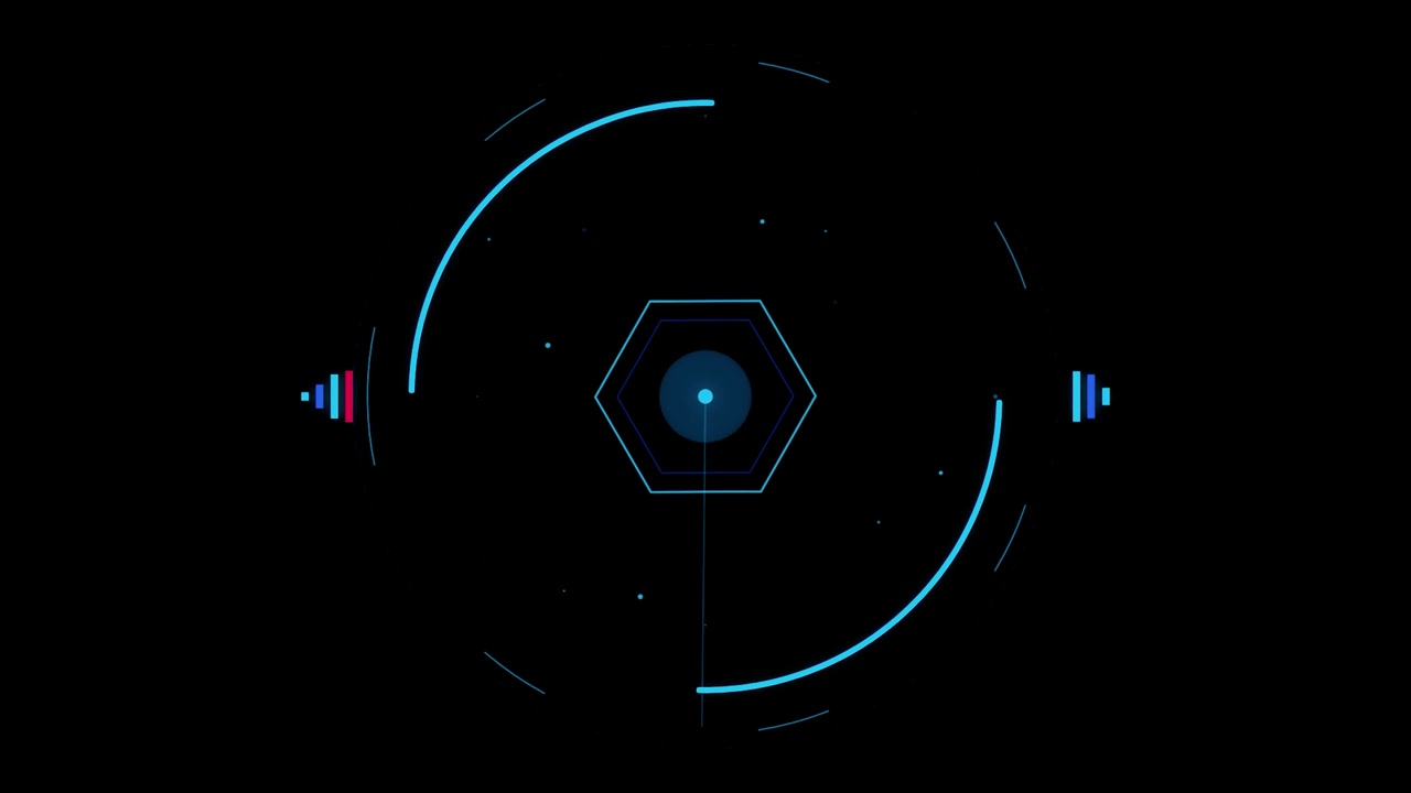 Futuristic Digital Radar Interface with Rotating Scanning Beam