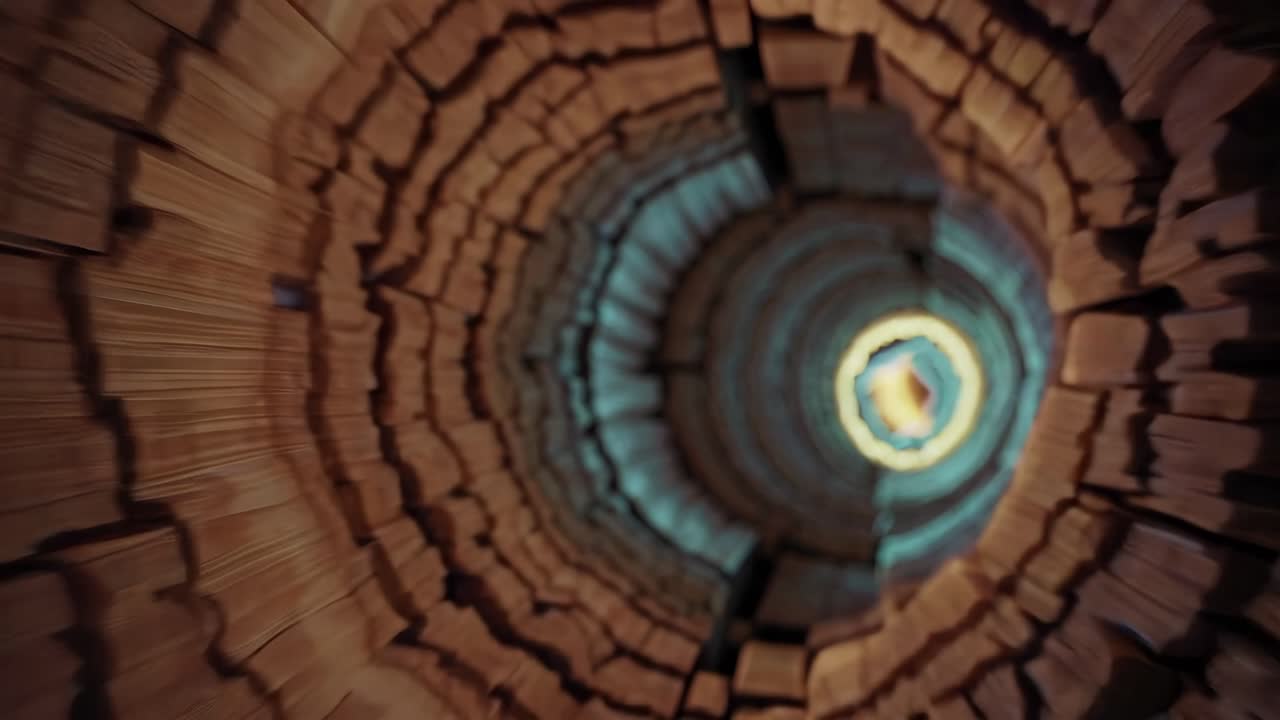 túnel abstracto de madera fracturada