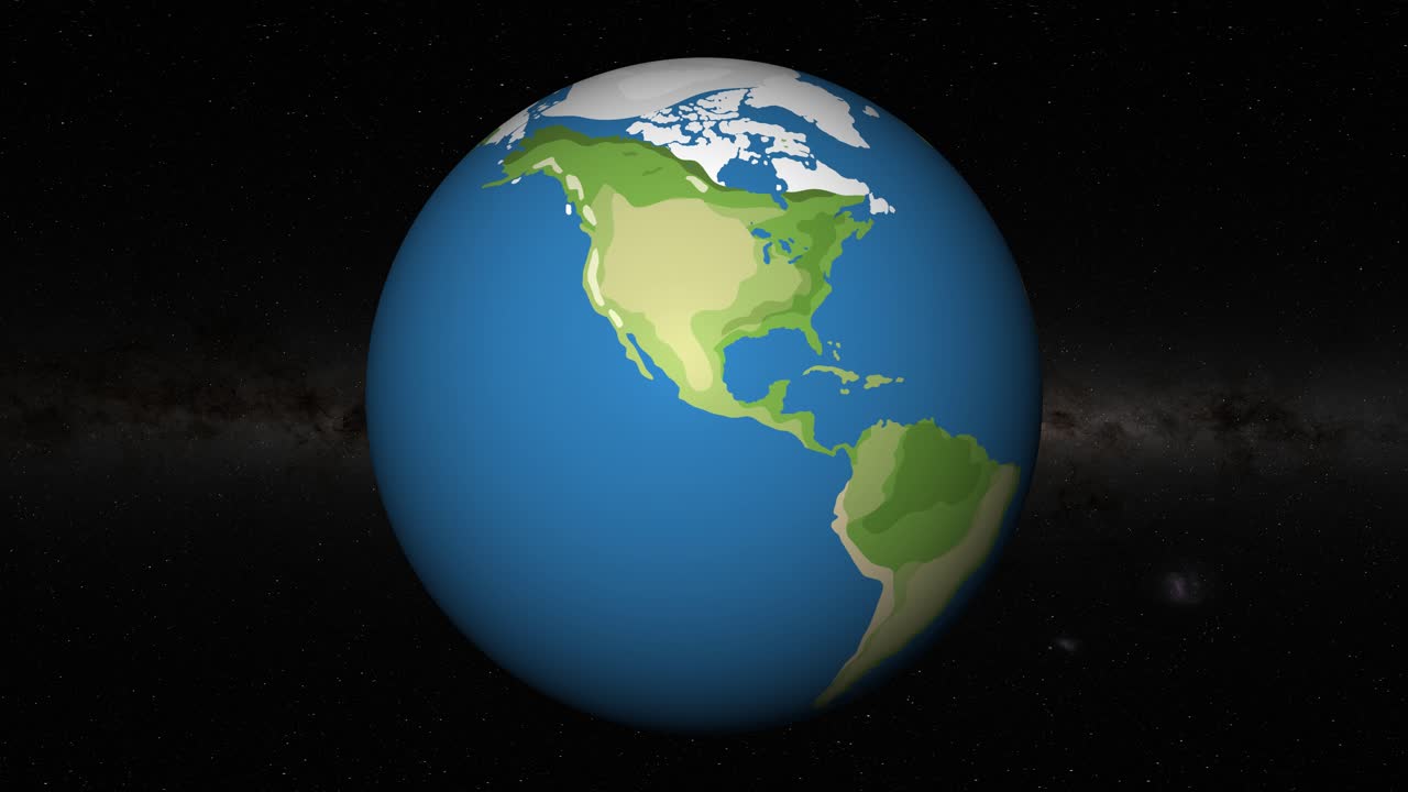 멕시코시티로 확대되는 지구의 애니메이션