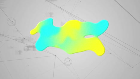 Animation of glowing blots over network of connections with statistics