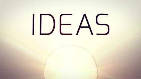 la bombilla está encendida. texto: ideas