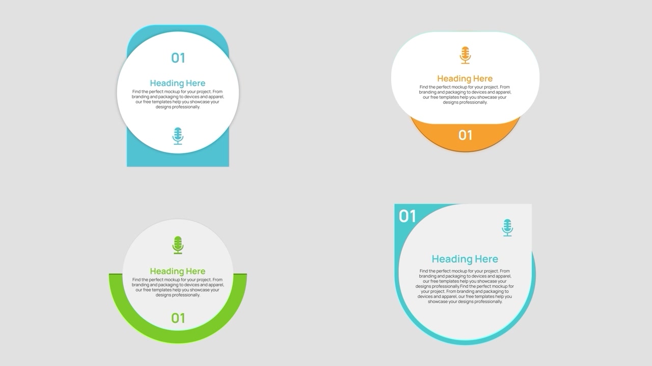4 modelos de elementos de infográfico