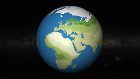 gradual zoom into earth focusing on cairo
