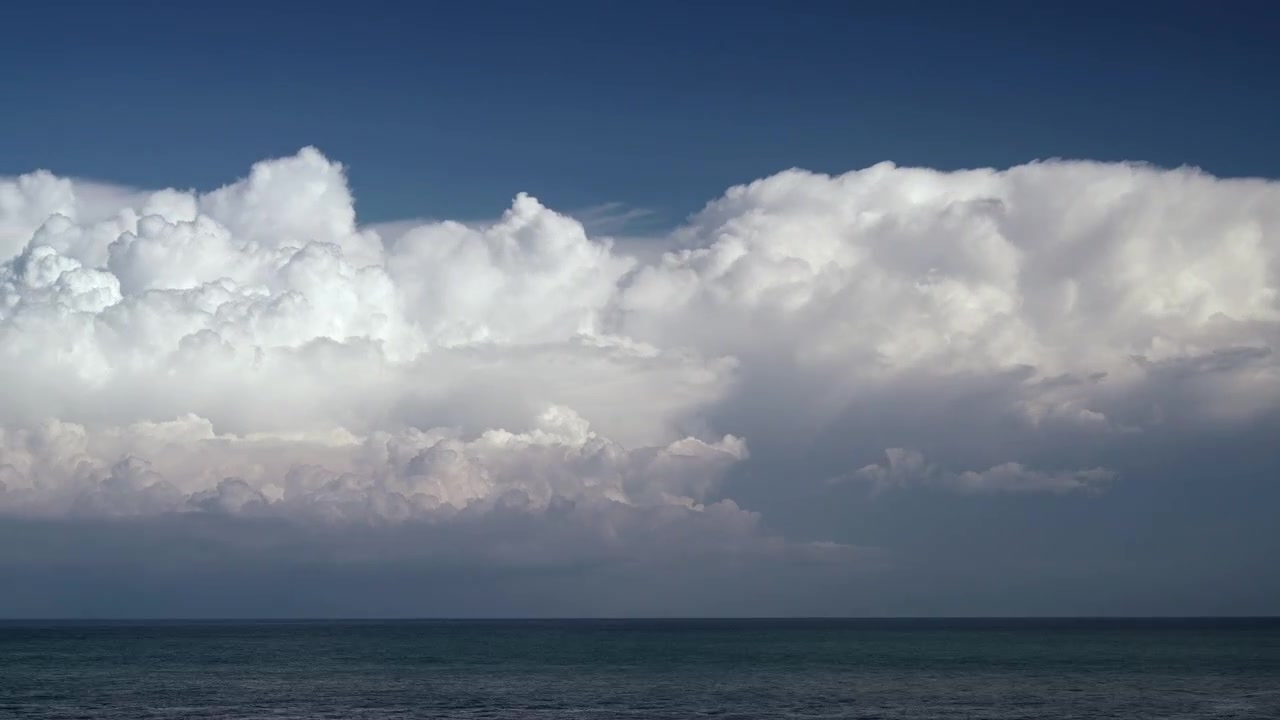 Time Lapse of Large Storm Clouds Over the Ocean