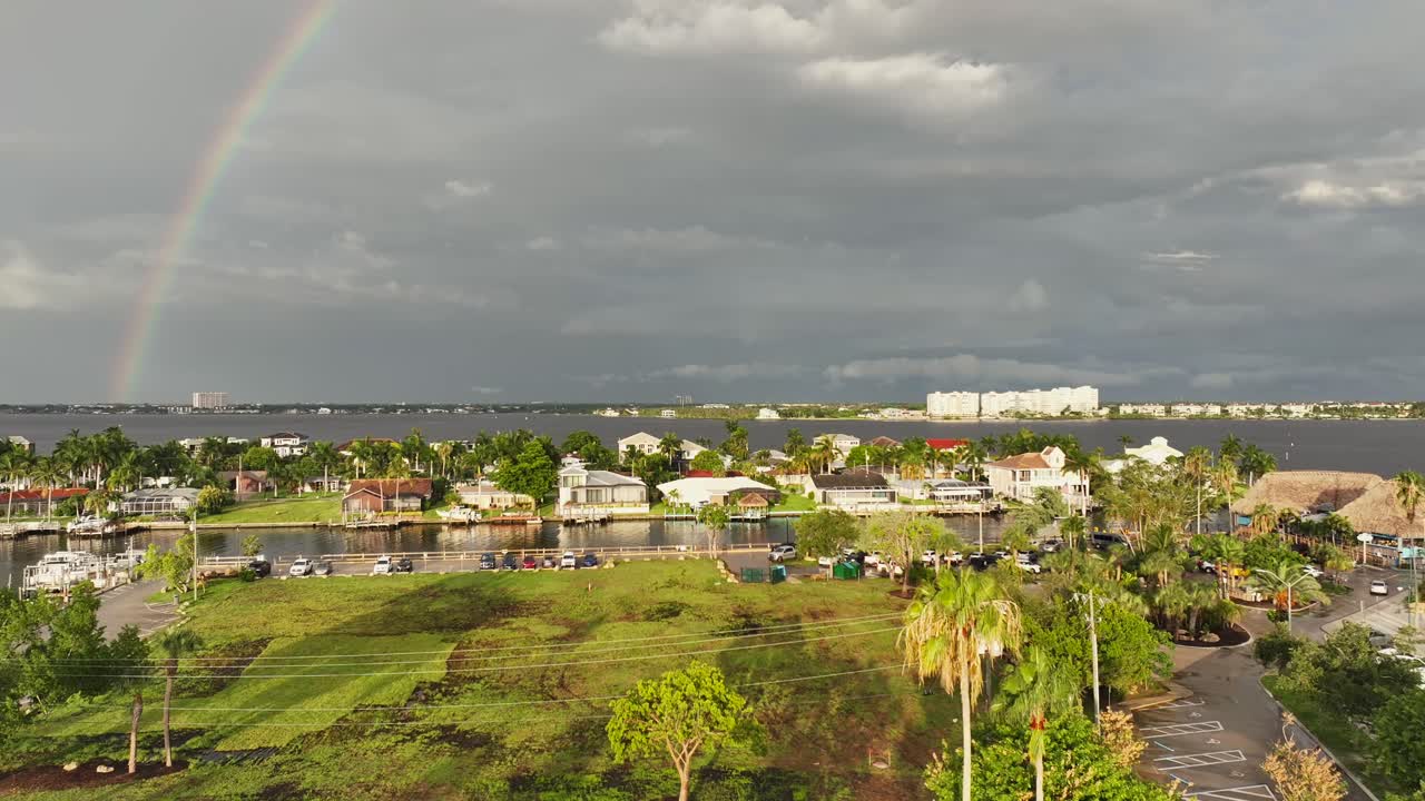 Rainbow view by air over Ft Myers Florida