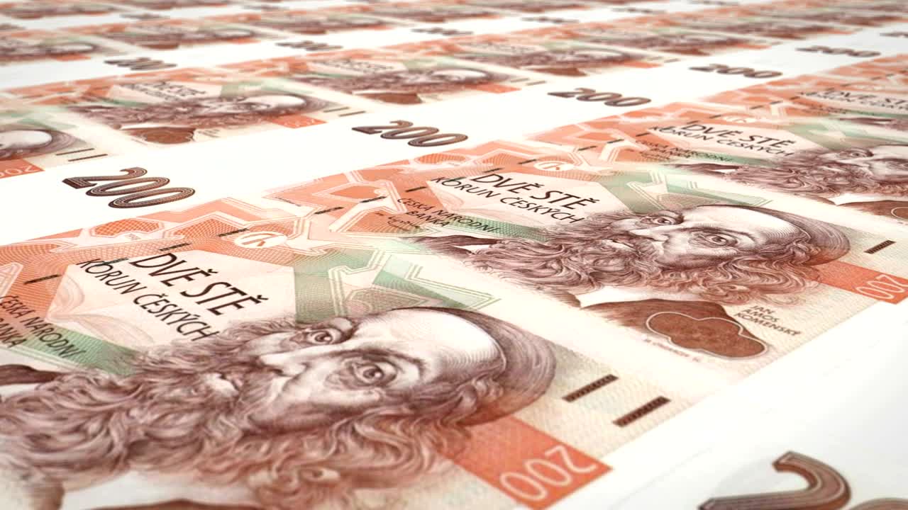 체코 공화국의 200 체코 코루나 지폐, 현금, 루프