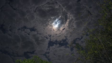 moon moving through clouds night timelaps