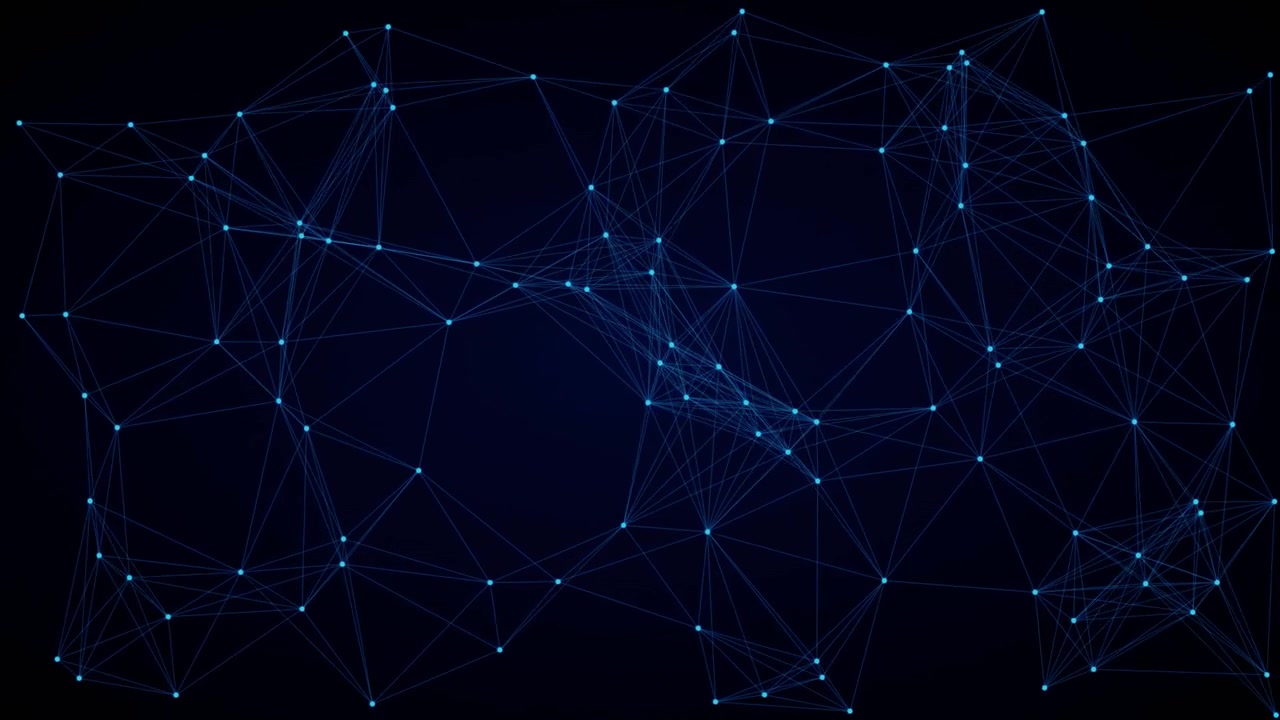 Abstract Digital Network Connection with Glowing Blue Nodes and Lines