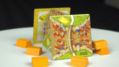 carcassonne board game tiles in detail