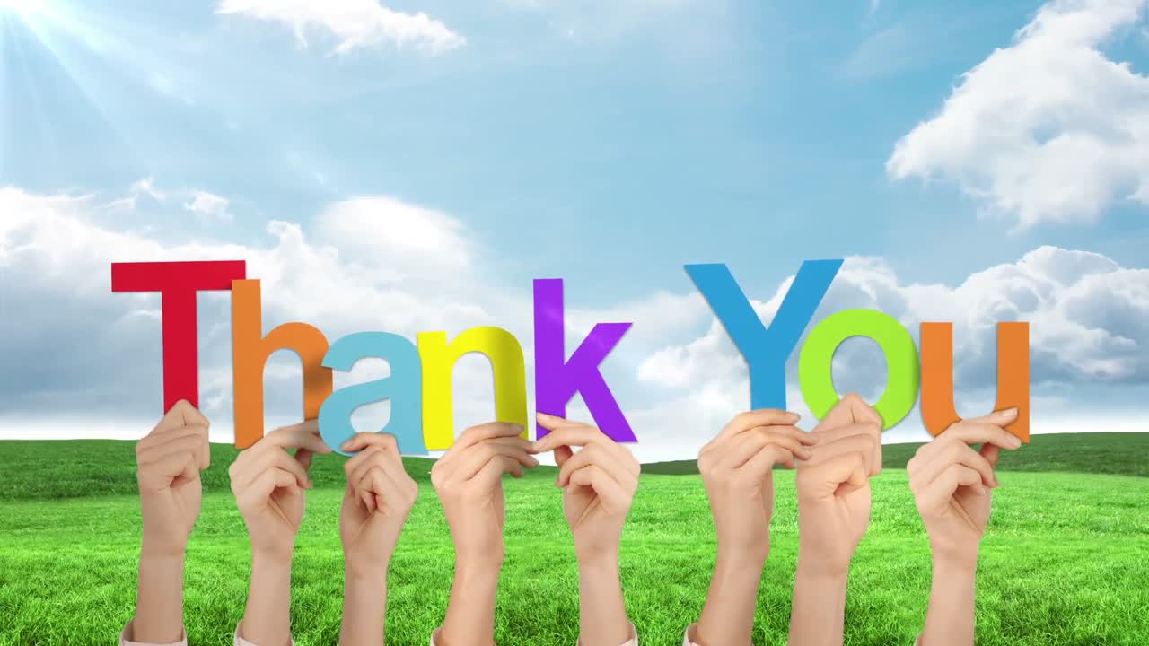 손을 들고 고마워요