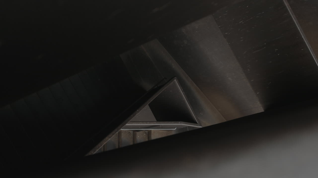 Abstract, geometric steel stairway