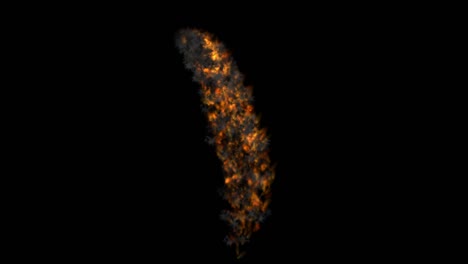 realistic falling fire animation on black background