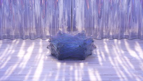 abstract 3d rendered cube with translucent structures