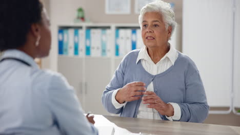medical consultation between a doctor and senior woman