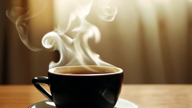 Una tazza di caffè con vapore