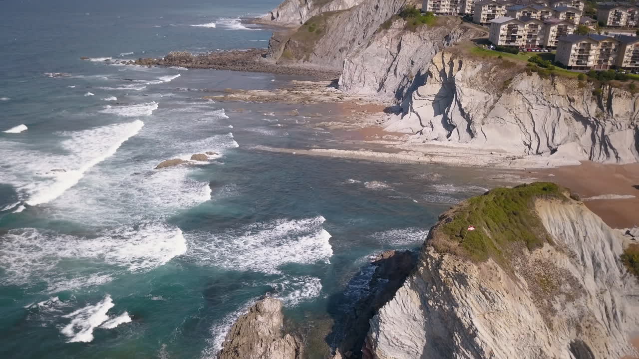 Drone view of the coast of the Basque Country