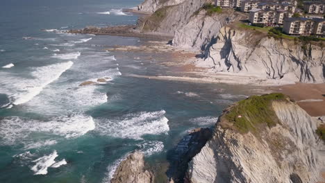 drone view of the coast of the basque country